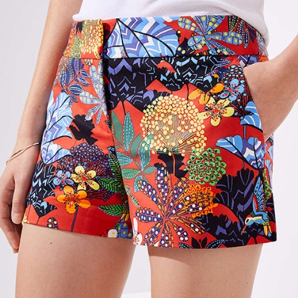 Loft Tahitian Vacation Vibrant Patterened Shorts, Size 12, Pristine Condition!